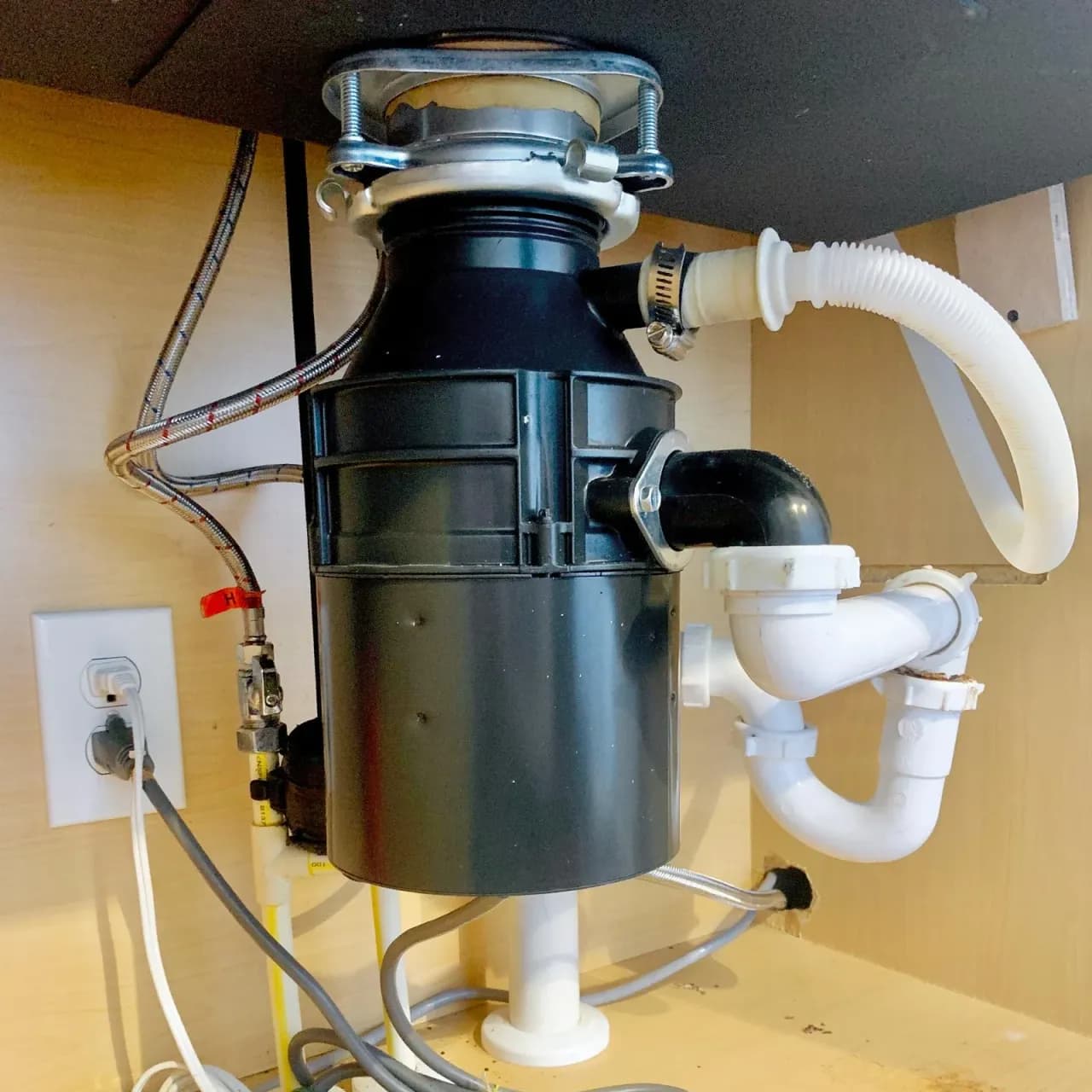 Beautiful farmhouse kitchen sink with garbage disposal