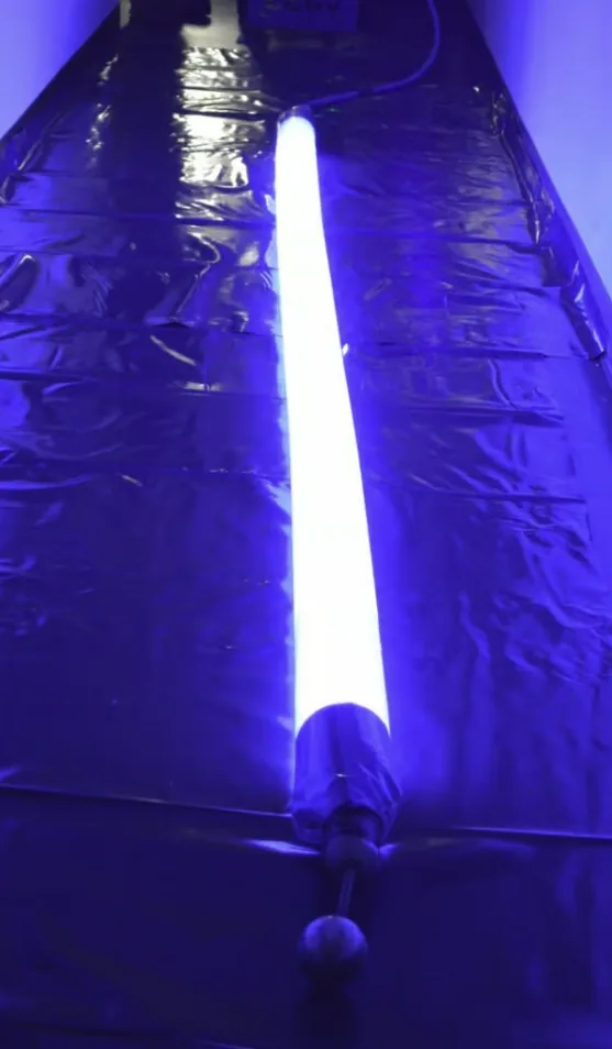 UV curing light used to harden trenchless pipe liner resin