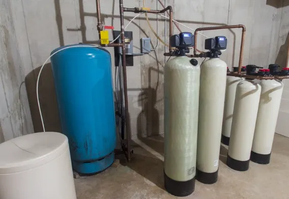 Whole-home water softener and filtration system installed in a Central Ohio basement