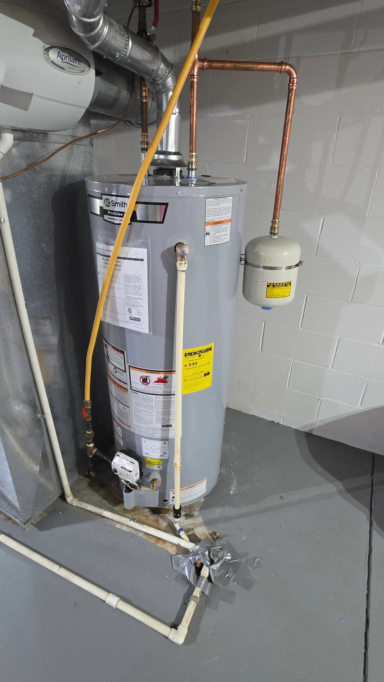 A.O. Smith ProLine tank water heater installed by Allegiant Plumbing in Columbus, Ohio