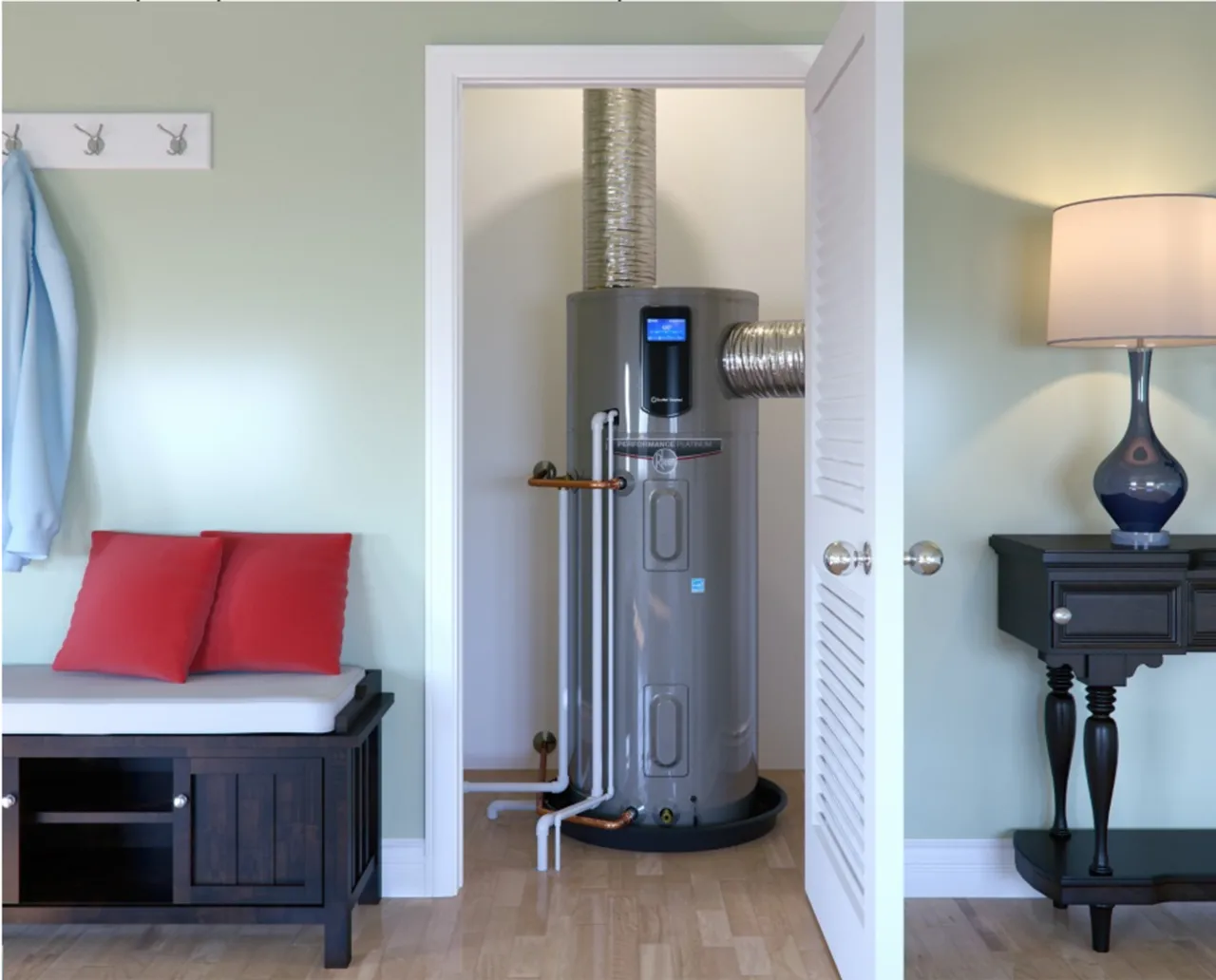 Tank water heater installed and serviced by Allegiant Plumbing in Columbus, Ohio